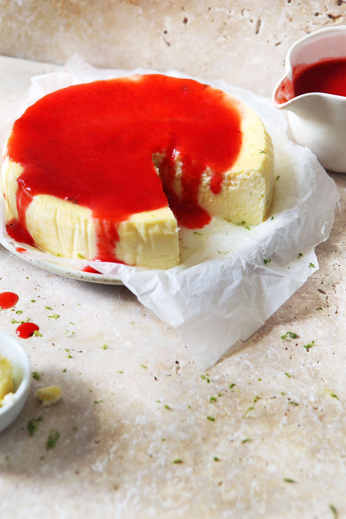 Ma recette de gÃ¢teau au fromage frais au coulis de fraises - Laurent